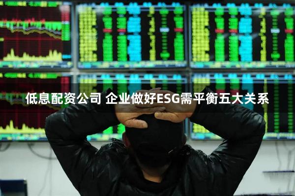 低息配资公司 企业做好ESG需平衡五大关系